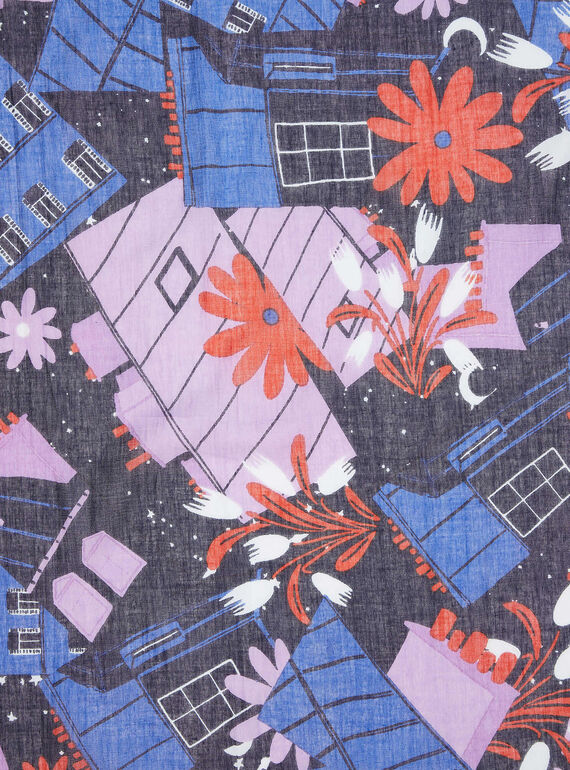 Camille Witt Limited Edition - Bufanda estampada con los tejados de París DOFOULETTE / 22H4PFT1ECH705