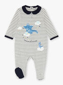 Pelele de color gris y azul marino para bebé niño VELANCELEX / 20H5BG39GREJ920