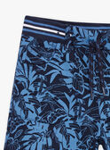 Bermudas de color azul marino con estampado de hojas para niño 22E3PGT3BER070