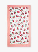 Toalla de felpa rosa y crudo con estampado floral para niña CLIVIETTE / 22E4PFO2SRV001