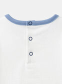 Body camiseta de color crudo y azul claro con dibujos de tranvía y animales LADULIO / 24H1BGJ1BOD001
