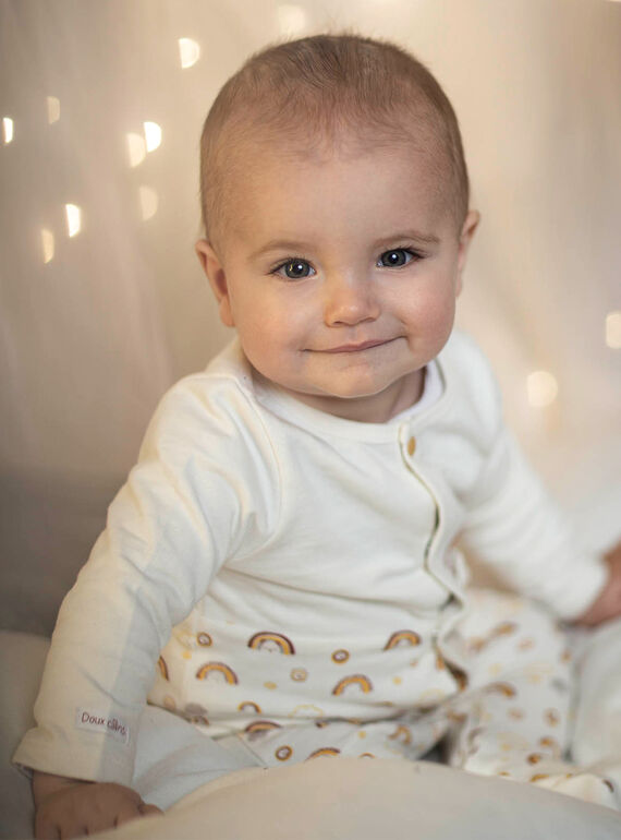 Pelele de muletón con estampado de erizo, arcoíris y gorro para bebé niño CEFABRICE / 22E5BG44GRE002