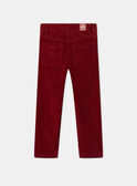 Pantalones de terciopelo rojo LAROVAGE / 24H3PGR2PAN501