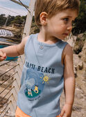 Camiseta de tirantes azul con estampado de surf, para bebé niño CAYVAN / 22E1BGV2DEBC218