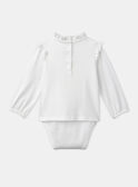 Blusa-body de color crudo con volantes LACOLINE / 24H1BFJ1BOD001