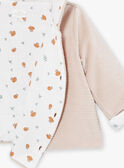 Chaqueta de nacimiento beige de terciopelo con capucha LOAC / 24H0CM11VES007