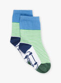 Calcetines verde, azul y blanco colorblock FUSKATAGE / 23E4PGN1SOQC233