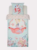 Juego de cama de color turquesa y rosa con estampado de sirena TIPARURSIR / 20EZEN71PLC213