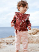 Pantalón de twill nude y cinturón con estampado floral para bebé niña CABATA / 22E1BF71PAND319
