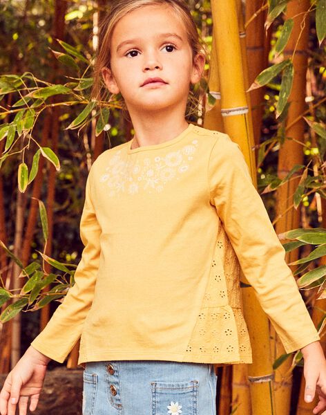 Actriz aniversario Resolver Camiseta amarillo mimosa con bordado floral : comprar online - -40% |  SergentMajor