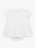 Vestido y gorro de recién nacido blanco con estampado de flores FOLINA / 23E0CFT1ROB000