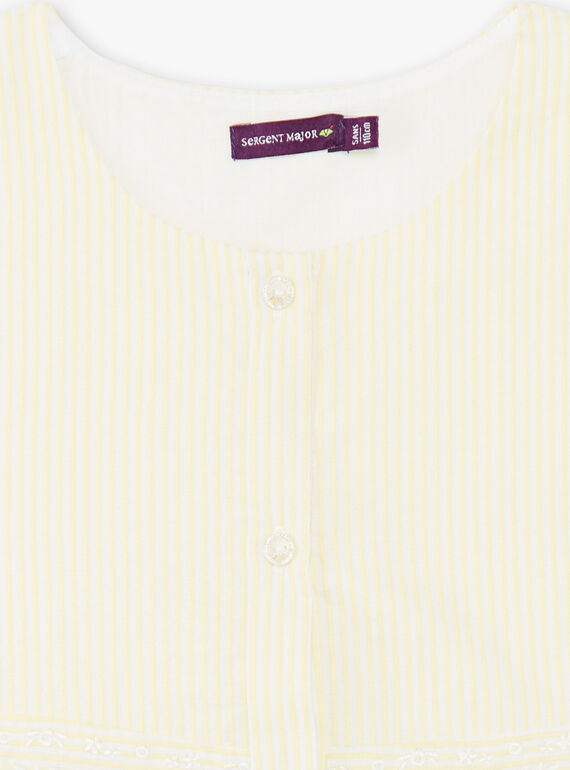 Vestido de rayas de color amarillo limón, para niña ZIRAYETTE / 21E2PFO2CHSB104