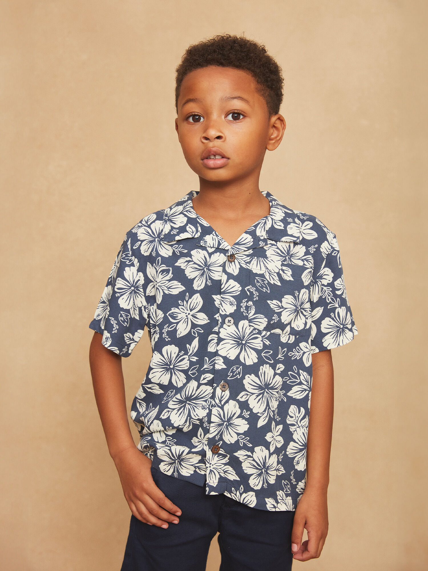 Camisa flores niño clearance
