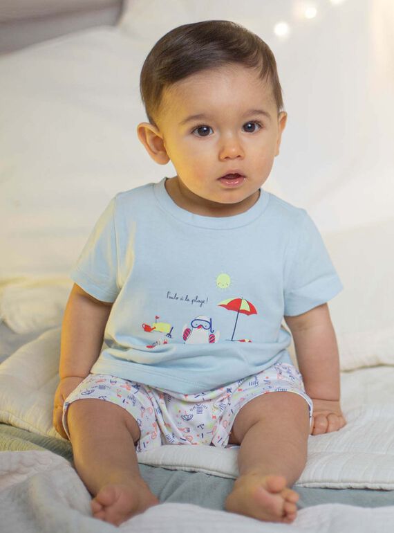 Pelele de color turquesa para bebé niño CEIBRAHIM / 22E5BG52GRE203