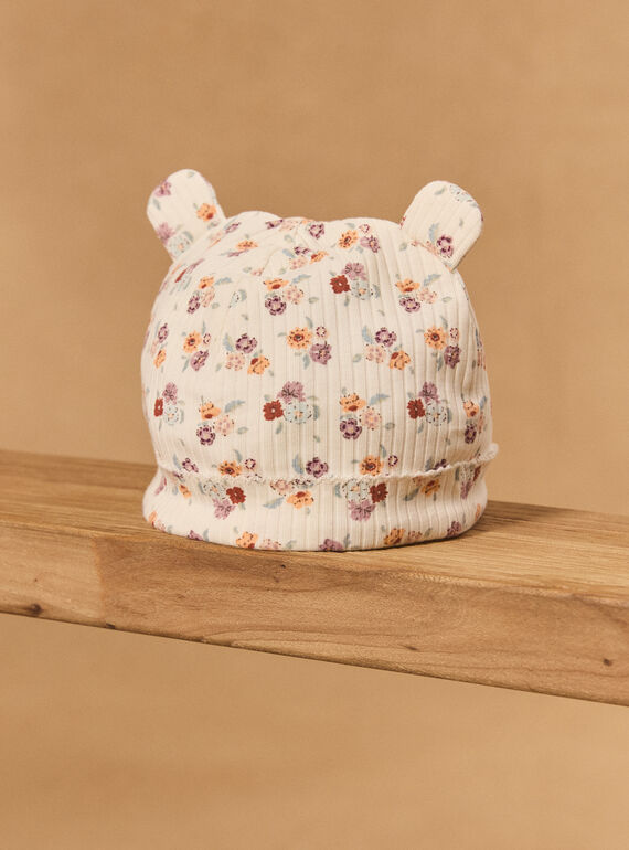 Gorro color crudo con estampado de flores MABENEDICTE / 25E4BF71BON001