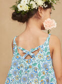 Vestido corto avolantado de color turquesa con estampado de flores KRUROBETTE 2 / 24E2PFK4RBS020