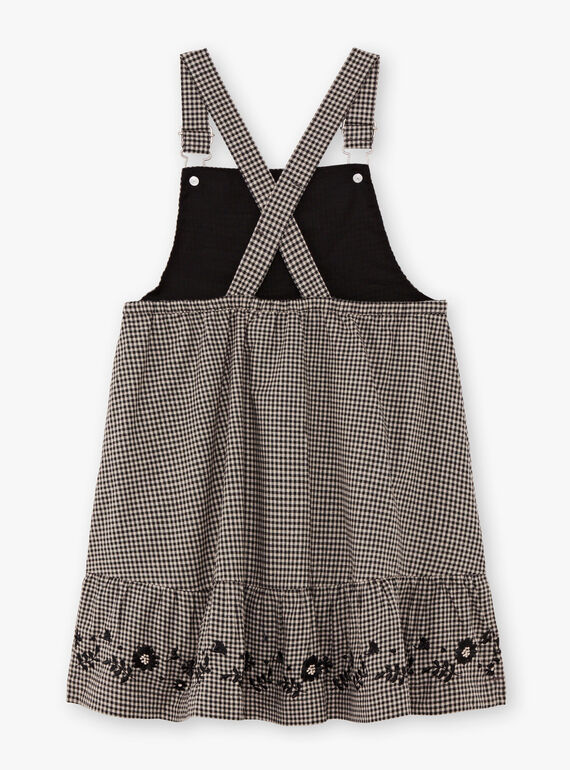 Vestido peto fluido con estampado vichy para niña BECHAETTE / 21H2PF21CHS090