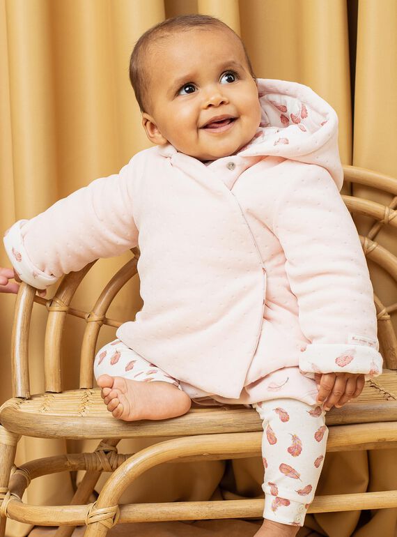 Chaqueta reversible de terciopelo con capucha rosa para bebé niña : comprar online - y |