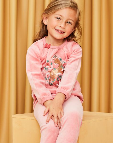 Ofensa de ultramar Aviación Pijama rosa de terciopelo con dibujo de cierva : comprar online - Pijamas |  SergentMajor