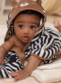 Capa de baño de rayas con estampado de osito para bebé niño BEARNOLD / 21H5BG61CDB715