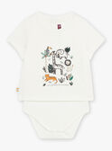 Body de rayas de color crudo con estampado de la jungla para bebé niño CAKILLIAN / 22E1BG91BOD001