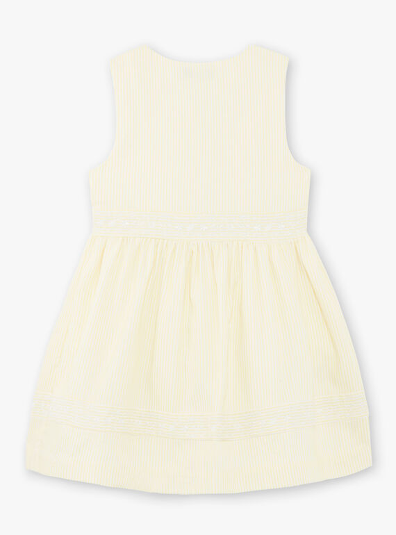 Vestido de rayas de color amarillo limón, para niña ZIRAYETTE / 21E2PFO2CHSB104