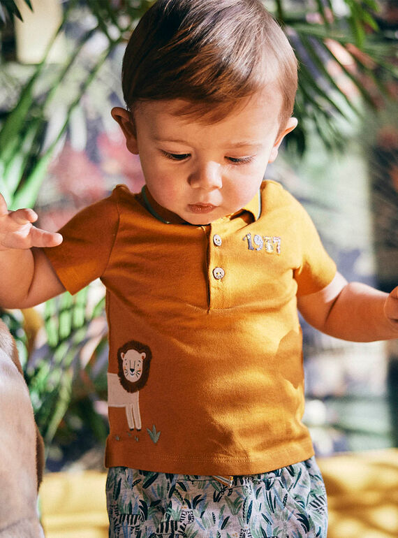 Polo de punto fino amarillo para bebé niño CAKOBE / 22E1BG91POLB114