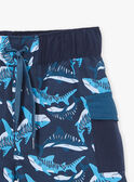 Short de baño de color azul marino con estampado de tiburones KLUSAGE / 24E4PGG5MAIC234