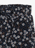 Pantalón azul pizarra con estampado floral de pana GARACHEL / 23H1BFR1PANC203