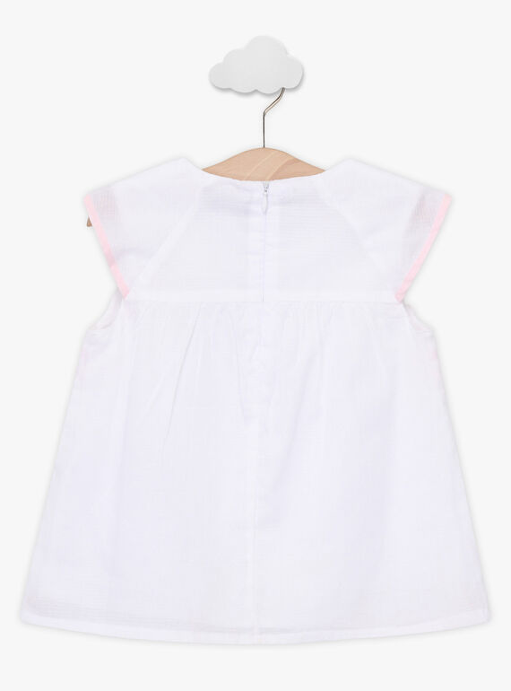Camisa de volantes de color crudo para niña TYBOETTE / 20E2PFJ1CHE000
