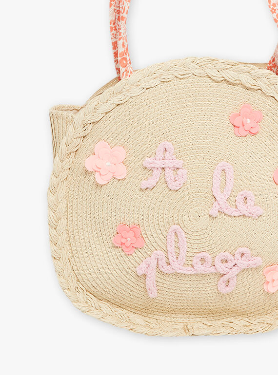 Bolso de playa de rafia para niña CLIKUETTE / 22E4PFO1BES009
