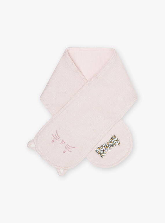 Bufanda rosa con forro estampado de gato para bebé niña CIMEGANE / 22E4BFG1ECH301