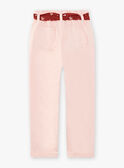 Pantalón nude y cinturón con estampado floral para niña CAPATETTE / 22E2PF71PAND319