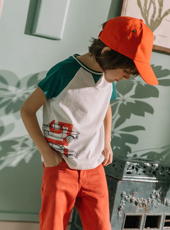 Camiseta cruda con estampado gráfico para niño COTICHAGE / 22E3PGM2TMC001