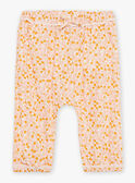 Pantalón de color crudo y naranja de popelina con estampado de hojas y frutas FAULINE / 23E1BFP1PAN001