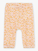 Pantalón de color crudo y naranja de popelina con estampado de hojas y frutas FAULINE / 23E1BFP1PAN001
