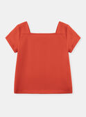 Camiseta roja con escote cuadrado  KENETTE / 24E2PF42TMC050