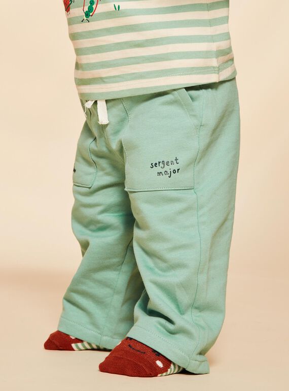 Pantalón de muletón de color verde almendra FACECTOR / 23E1BGB1PAN611