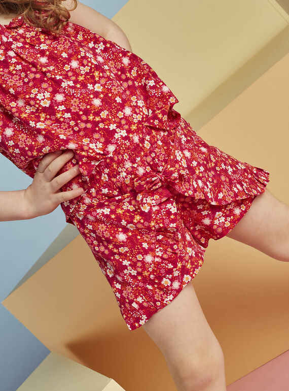 Short fucsia con estampado floral para niña CAUSHOETTE 1 / 22E2PFT3SHO304
