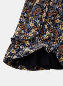 Vestido azul marino de popelina con estampado de flores y peces multicolores KAZAZIE / 24E1BFS2ROB718