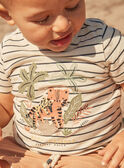 Camisa color crudo con estampado de rayas FATING / 23E1BGP1TMC007
