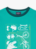 Camiseta con estampado de dinosaurio y de bicicletas fosforescentes FEPAGE / 23E3PGB2TMC630