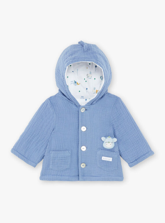 Chaqueta con capucha de color azul para bebé niño ZOUHIR / 21E0CGG1VESC203
