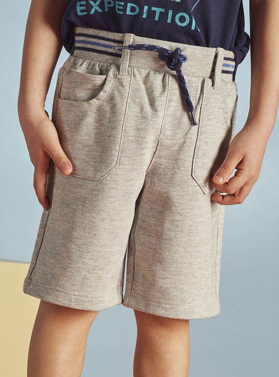 Bermudas de color gris jaspeado para niño 22E3PGT1BERJ920