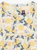 Blusa de color vainilla de satén con estampado de frutas FAPENNY / 23E1BFO1CHE114