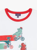Camiseta con estampado de dinosaurios en bicicletas FEMIAGE / 23E3PGB1TMC001