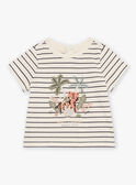 Camisa color crudo con estampado de rayas FATING / 23E1BGP1TMC007