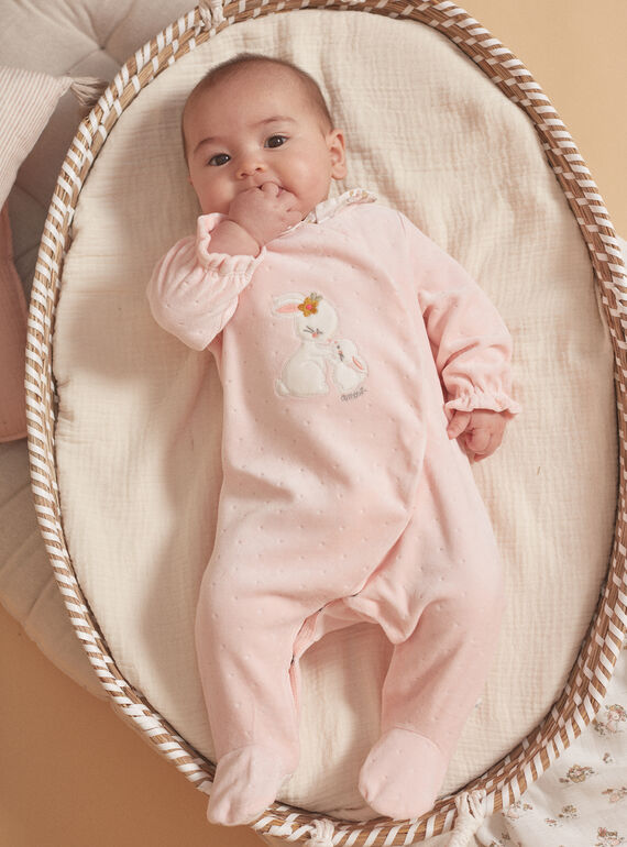 Pelele rosa claro de terciopelo LORETTE / 24H0NF11GRED322