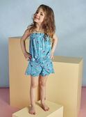 Short turquesa con estampado de flores para niña CAUSHOETTE 2 / 22E2PFT4SHO202