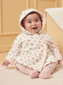Chaqueta de nacimiento con capucha color crudo y tubular LOELIA / 24H0CF11VES001